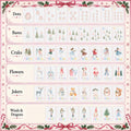 Pastel Nutcracker Christmas American Mahjong Set, 152 Pearl Tiles, full tile layout