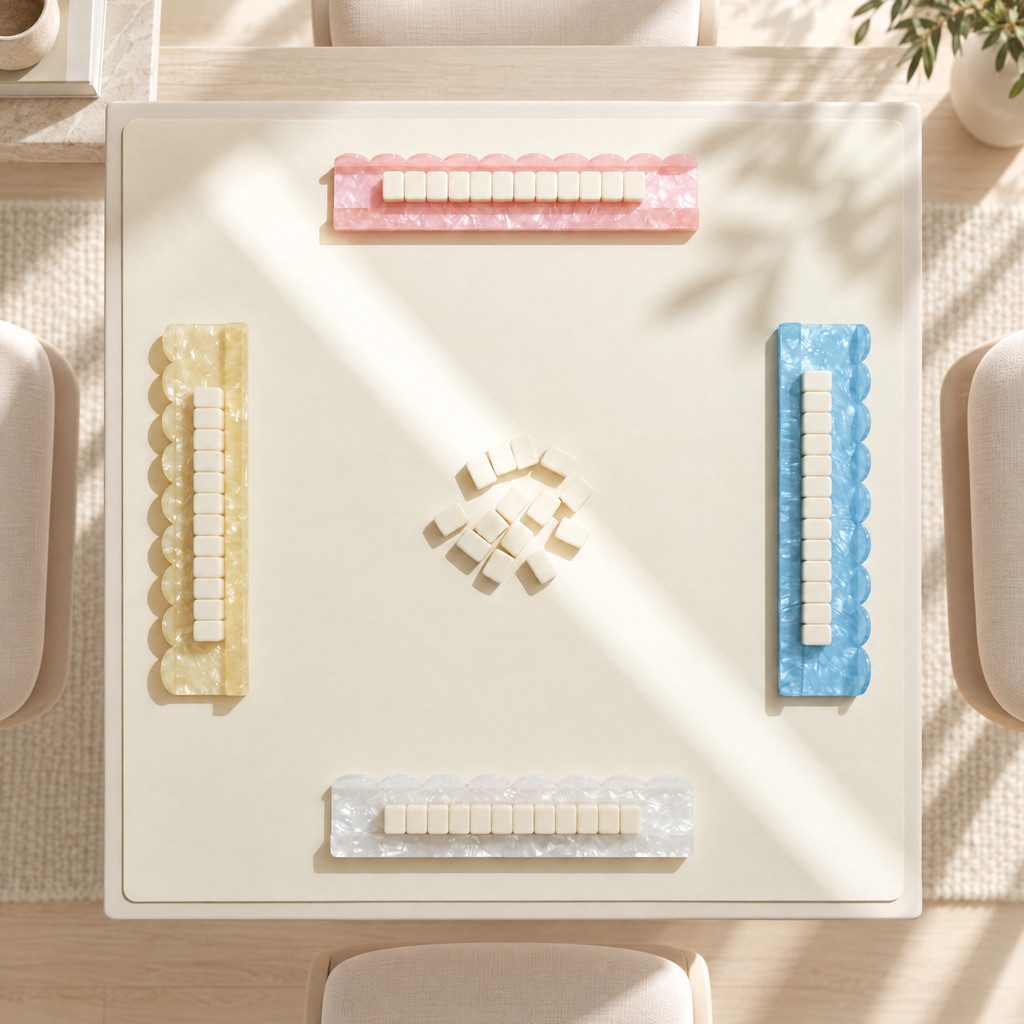 Pearl Shell Mahjong Racks, Set of 4, view 5