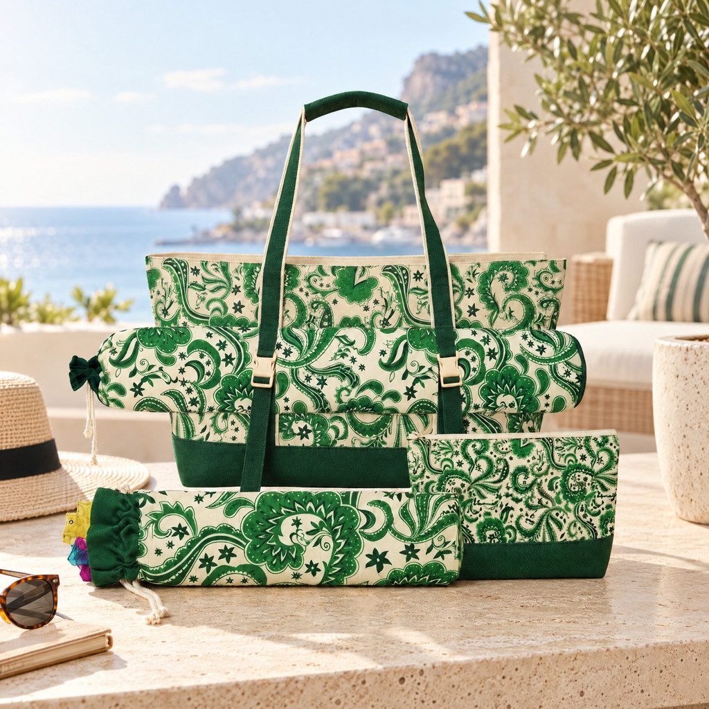Printed Mahjong Tote Set, 4 Pieces, view 12