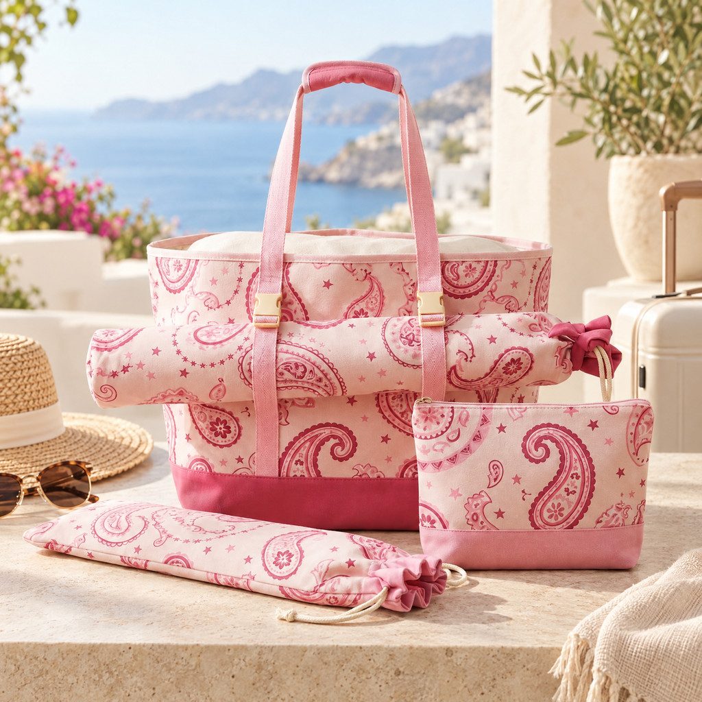 Printed Mahjong Tote Set, 4 Pieces, view 14