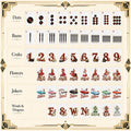 Retro Pin-Up Diner American Mahjong Set, 152 Pearl Acrylic Tiles, full tile layout