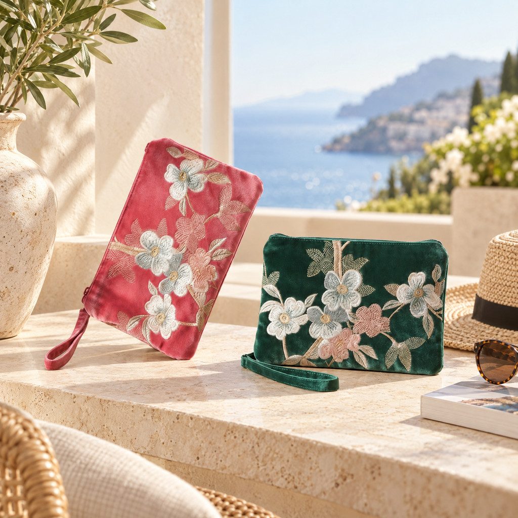 Soft Floral Mahjong Clutch, product photo