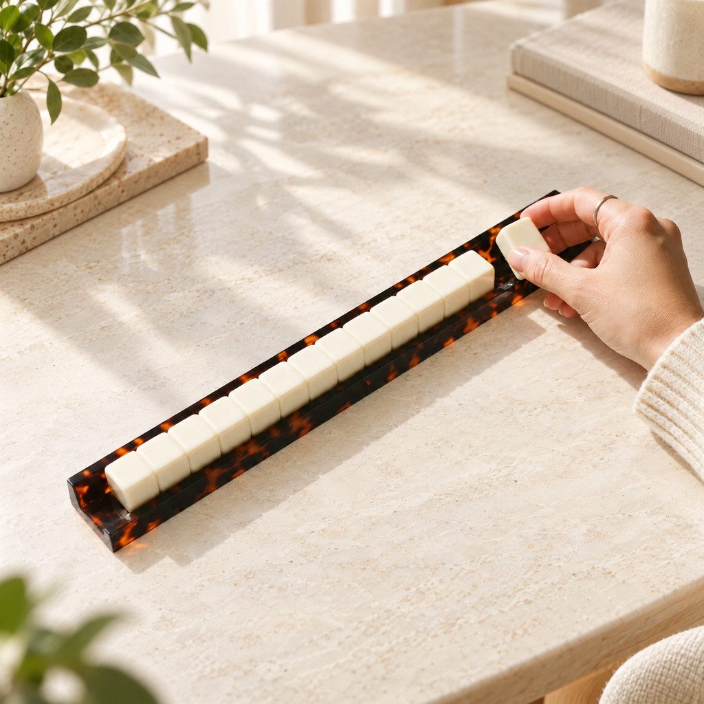 Tortoiseshell Mahjong Racks with Pushers, view 4