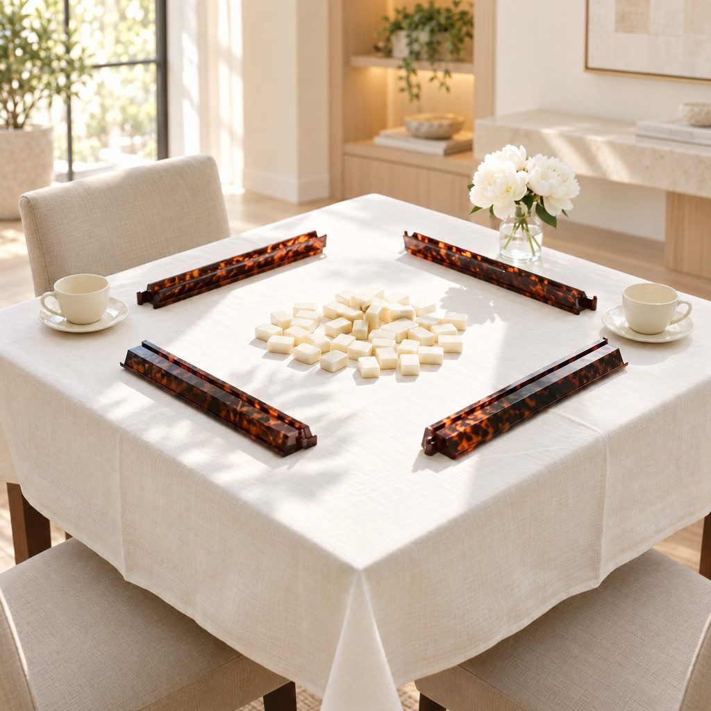 Tortoiseshell Mahjong Racks with Pushers, view 5