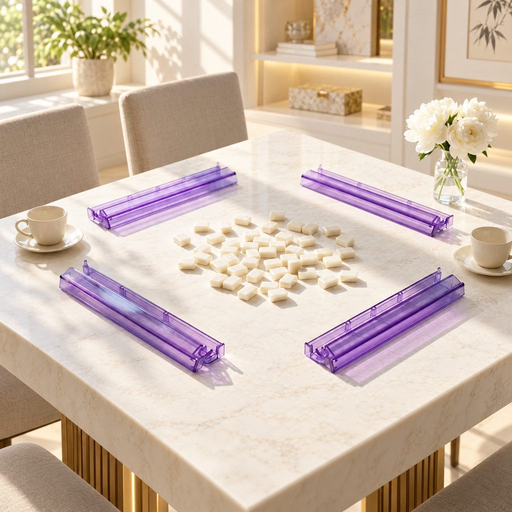 Violet Clear Mahjong Racks, Set of 4, product photo