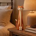Terracotta Botanical Long-Neck Cat Figurine, styled in a home setting (view 3)